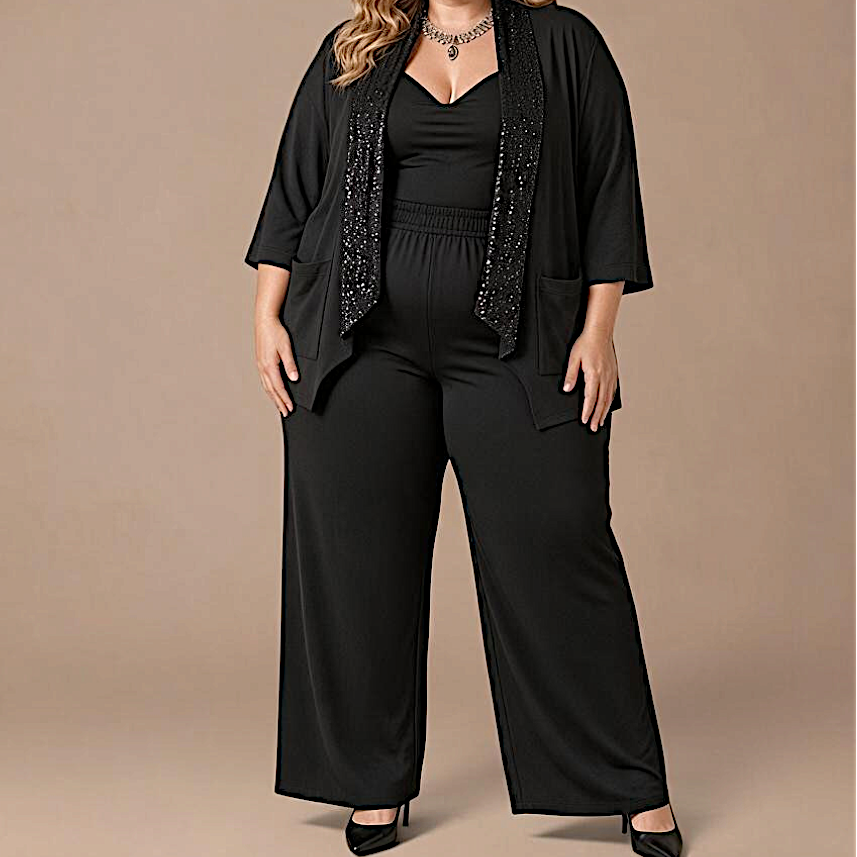 Maxi Spolverino in Georgette e Pajettes Ines
