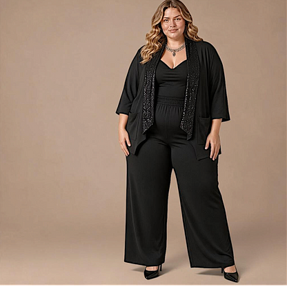 Maxi Spolverino in Georgette e Pajettes Ines