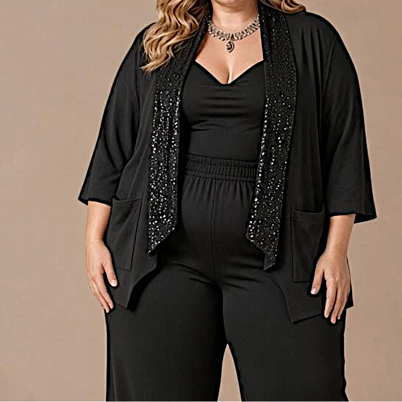 Maxi Spolverino in Georgette e Pajettes Ines