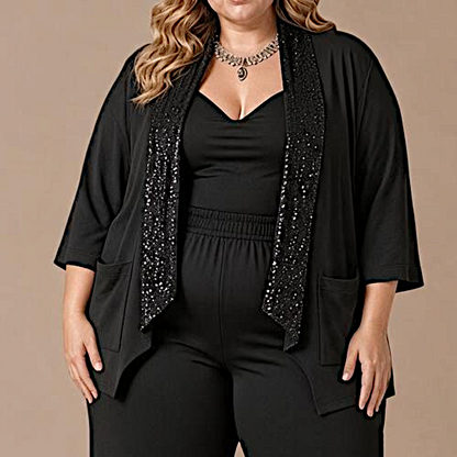 Maxi Spolverino in Georgette e Pajettes Ines