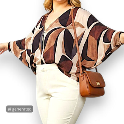 Maxi Maglia in Crepe Con Zip Moira