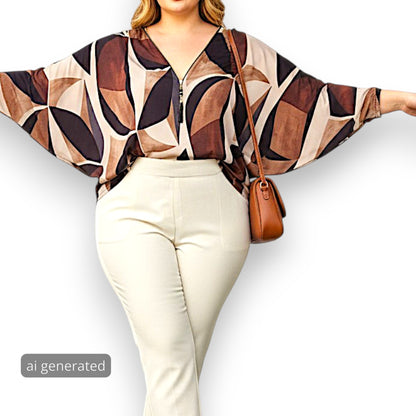 Maxi Maglia in Crepe Con Zip Moira