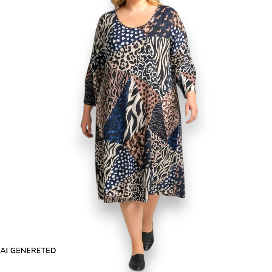 Maxi Abito in Crepe Fantasia Greta