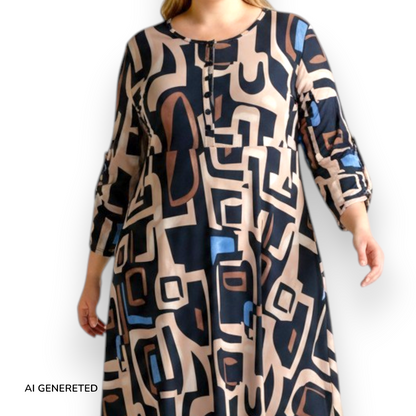 Maxi Abito in Crepe Fantasia Giorgia