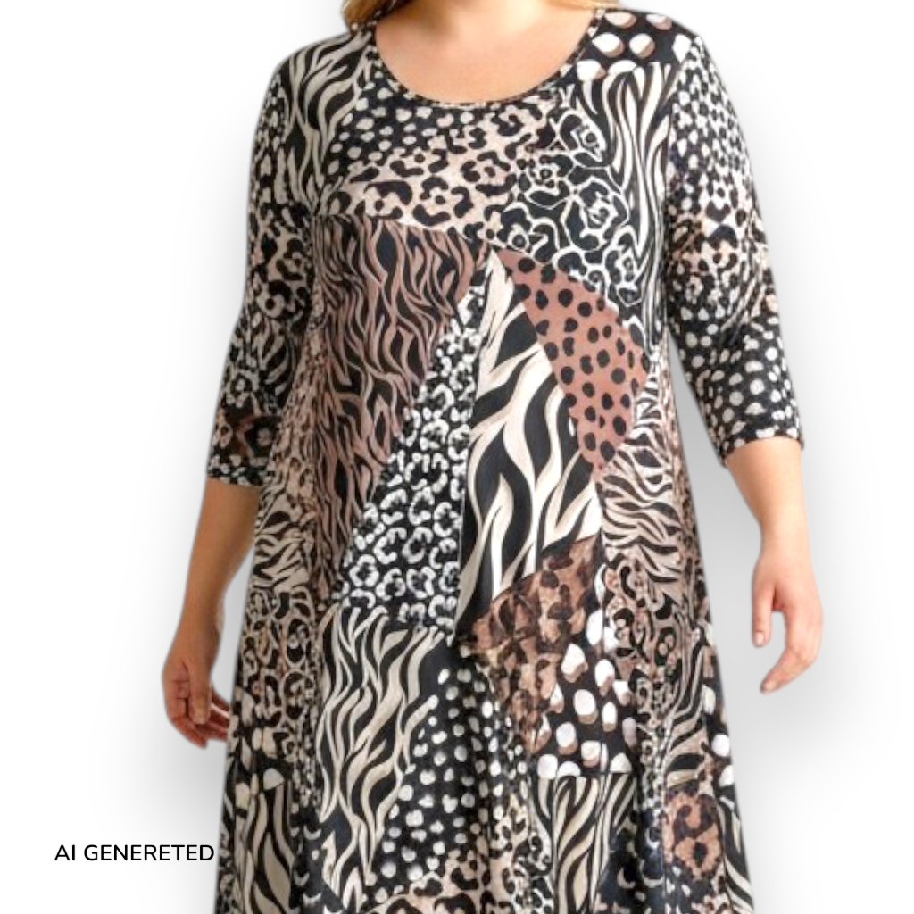 Maxi Abito in Crepe Fantasia Gaia