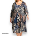 Maxi Abito in Crepe Fantasia Greta
