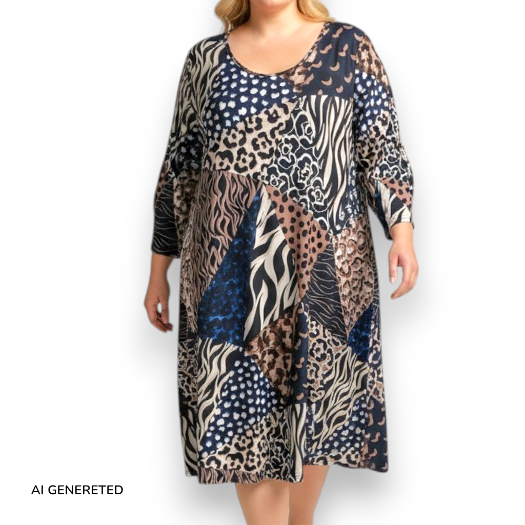 Maxi Abito in Crepe Fantasia Greta