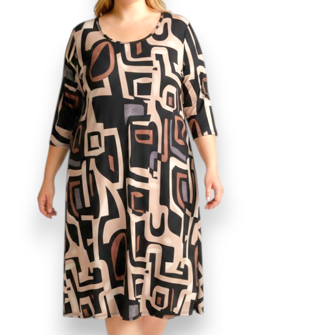 Maxi Abito in Crepe Fantasia Gloria