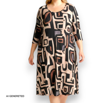 Maxi Abito in Crepe Fantasia Gloria