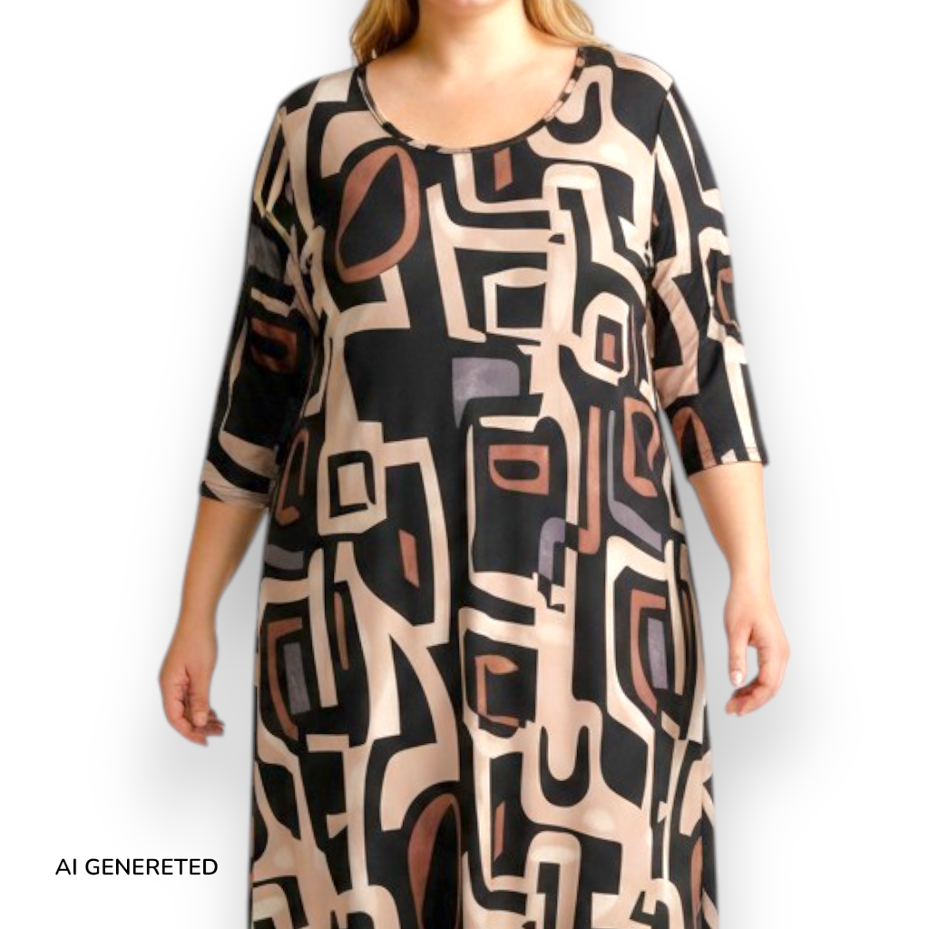 Maxi Abito in Crepe Fantasia Gloria