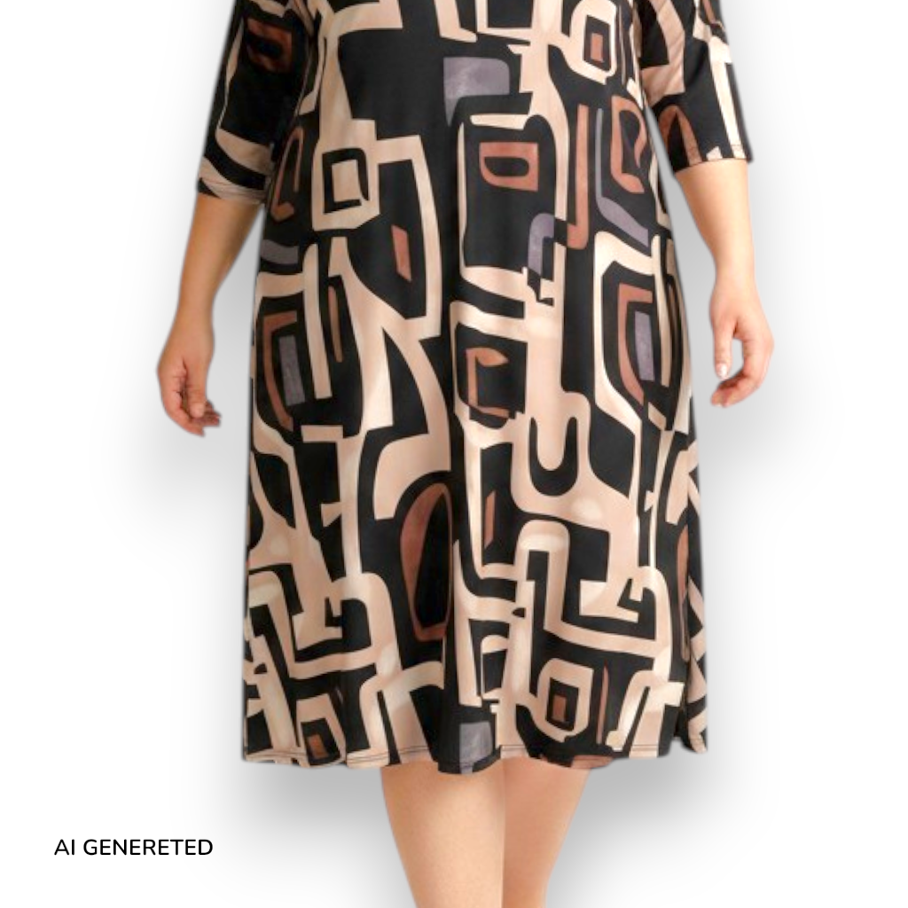 Maxi Abito in Crepe Fantasia Gloria