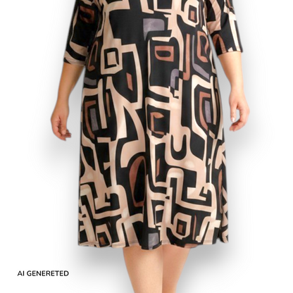 Maxi Abito in Crepe Fantasia Gloria