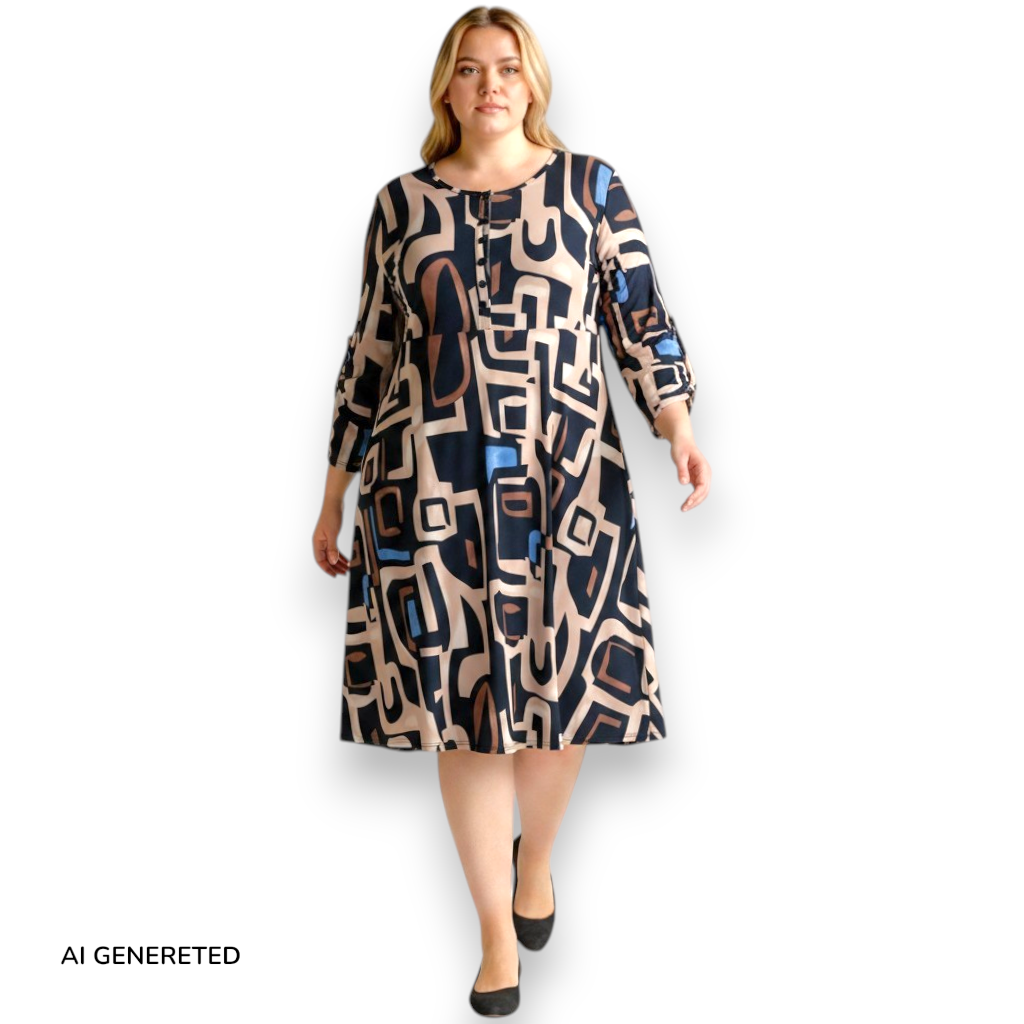Maxi Abito in Crepe Fantasia Giorgia