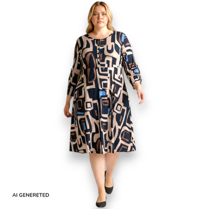 Maxi Abito in Crepe Fantasia Giorgia