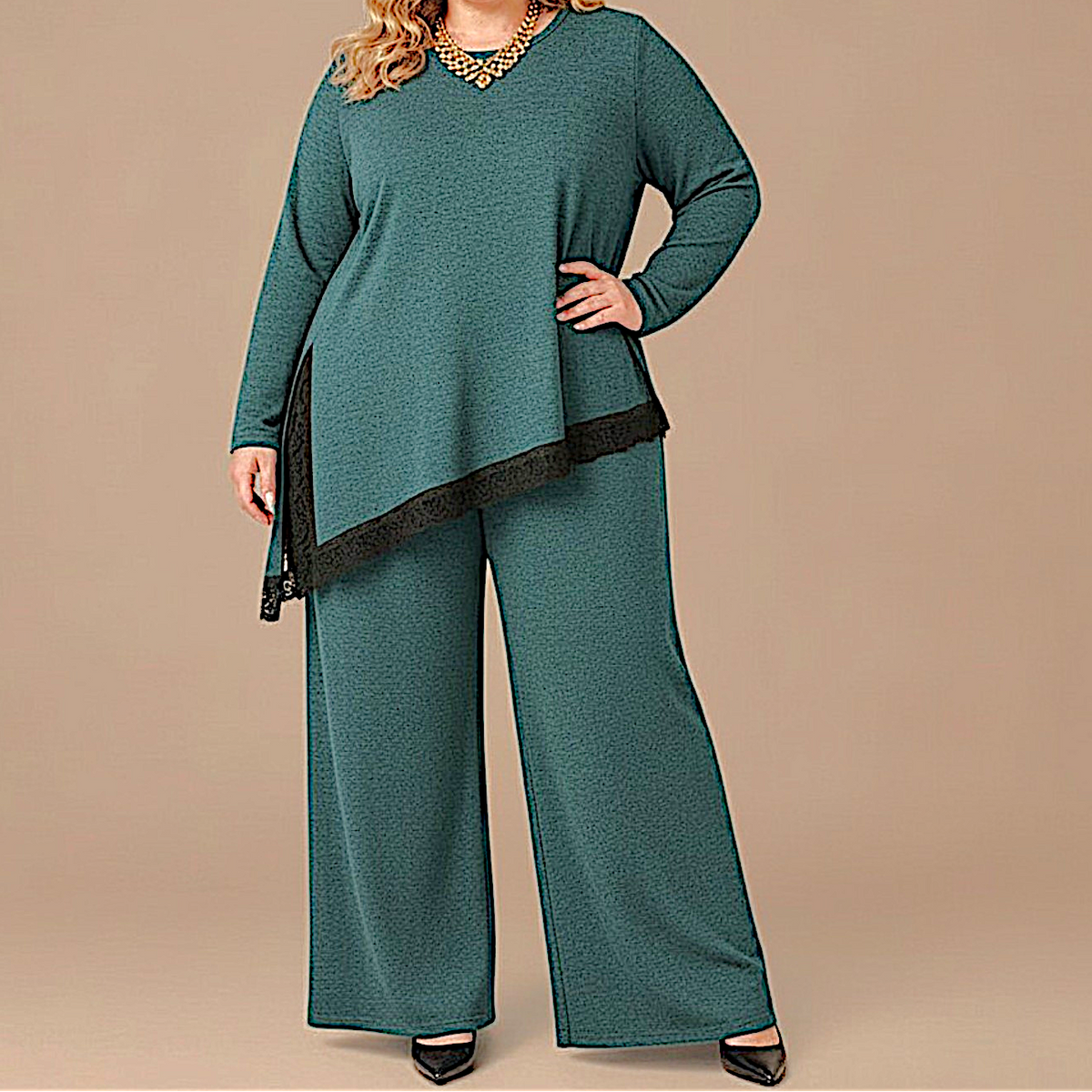 Maxi Maglia Rifinita in Pizzo Cristina