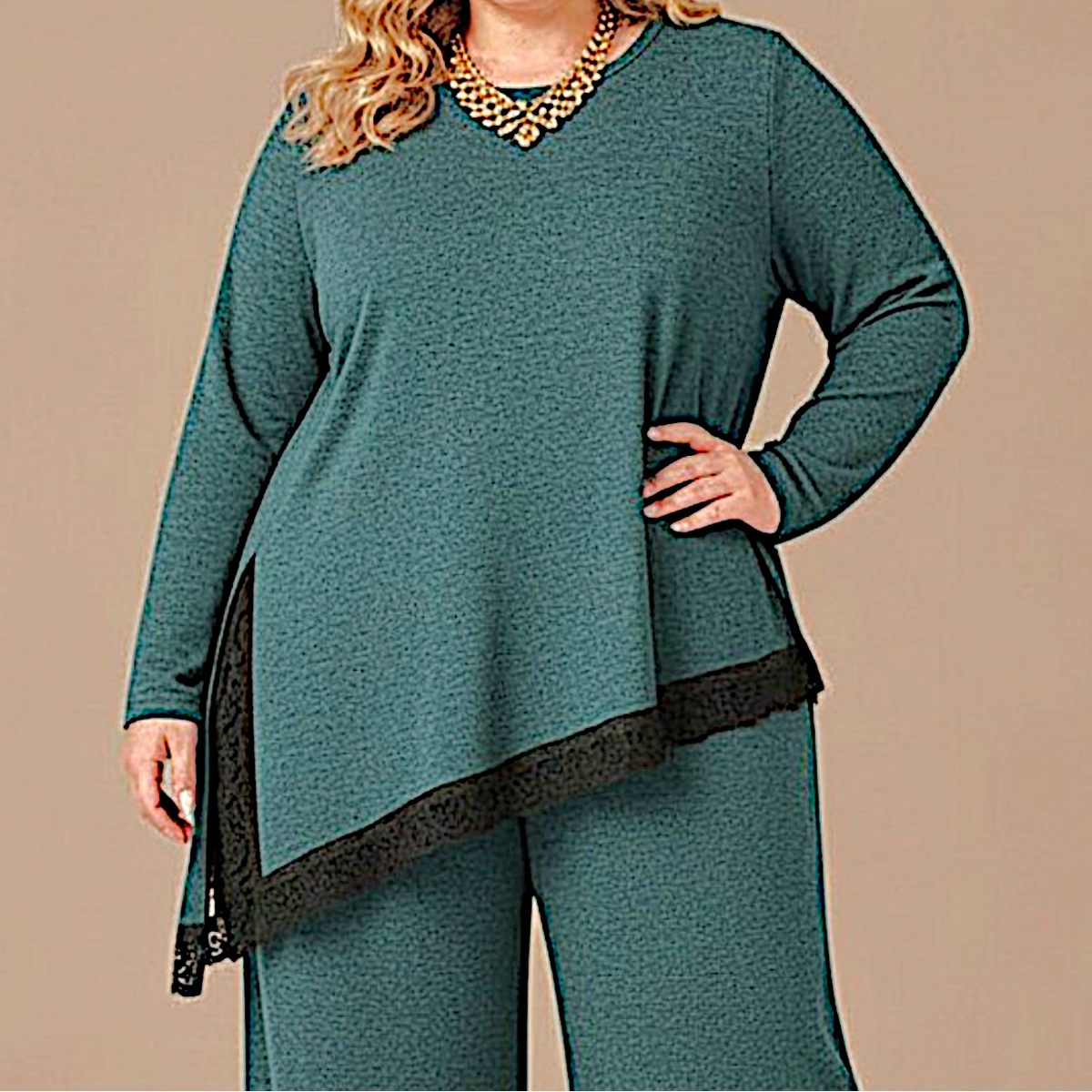 Maxi Maglia Rifinita in Pizzo Cristina