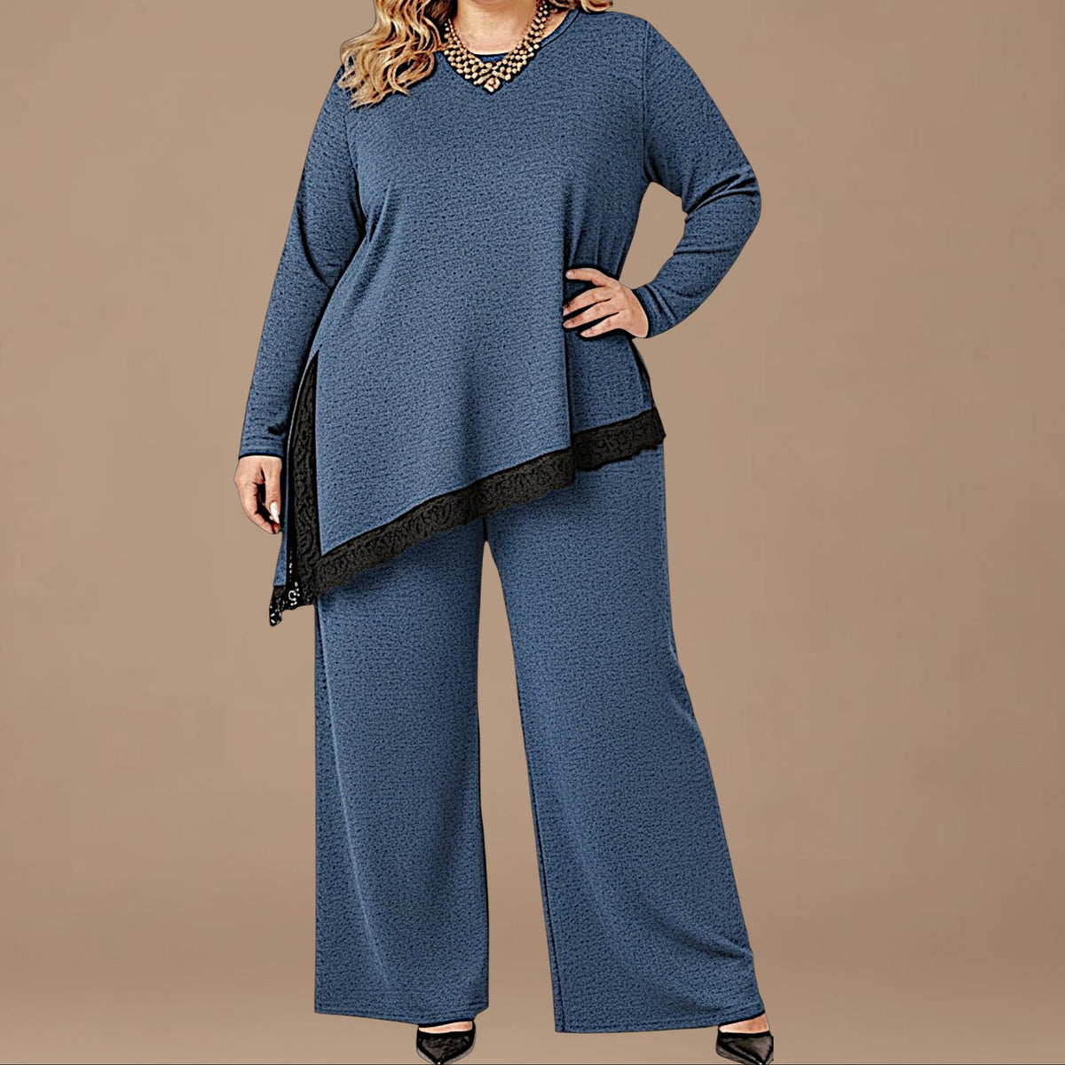 Maxi Maglia Rifinita in Pizzo Cesara