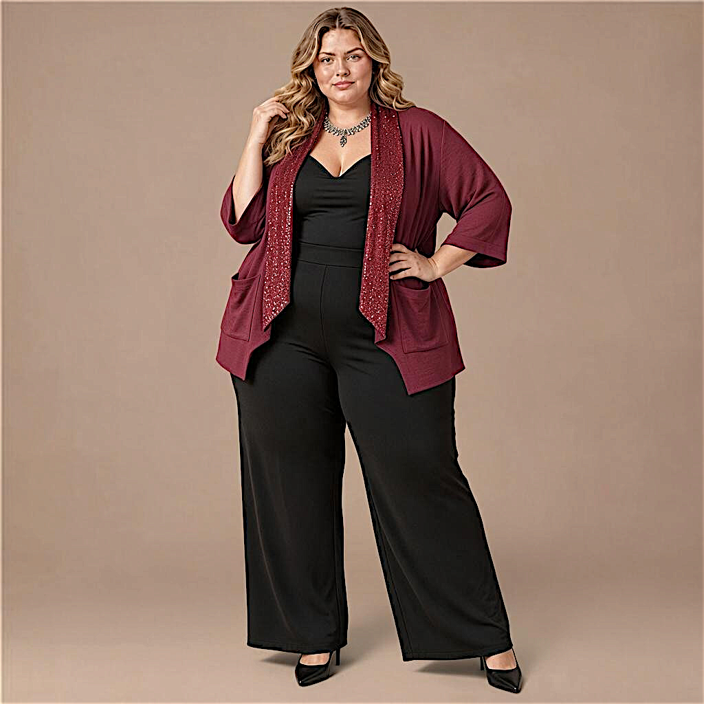Maxi Spolverino in Georgette e Pajettes Igina