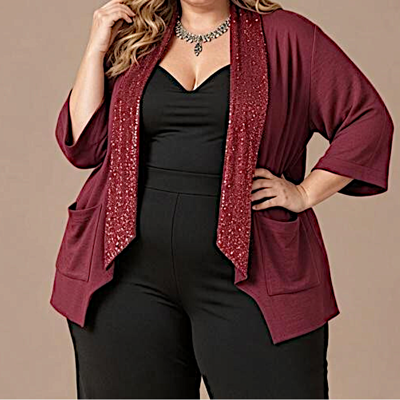 Maxi Spolverino in Georgette e Pajettes Igina