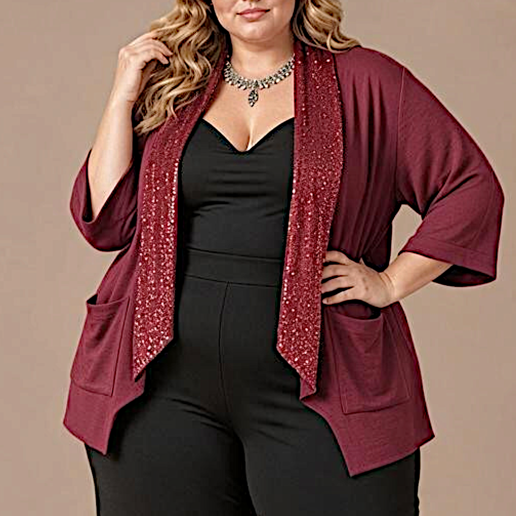 Maxi Spolverino in Georgette e Pajettes Igina