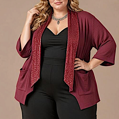 Maxi Spolverino in Georgette e Pajettes Igina