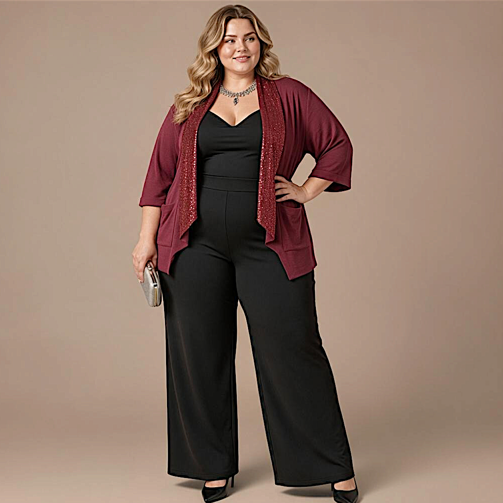 Maxi Spolverino in Georgette e Pajettes Igina