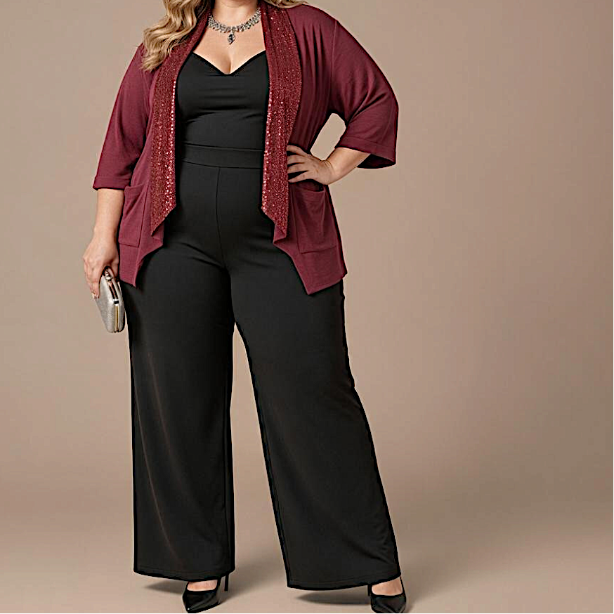 Maxi Spolverino in Georgette e Pajettes Igina