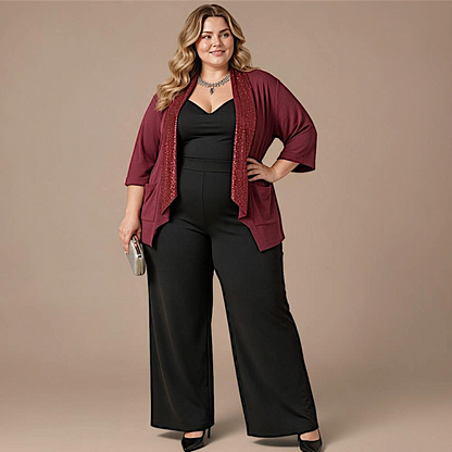 Maxi Spolverino in Georgette e Pajettes Igina