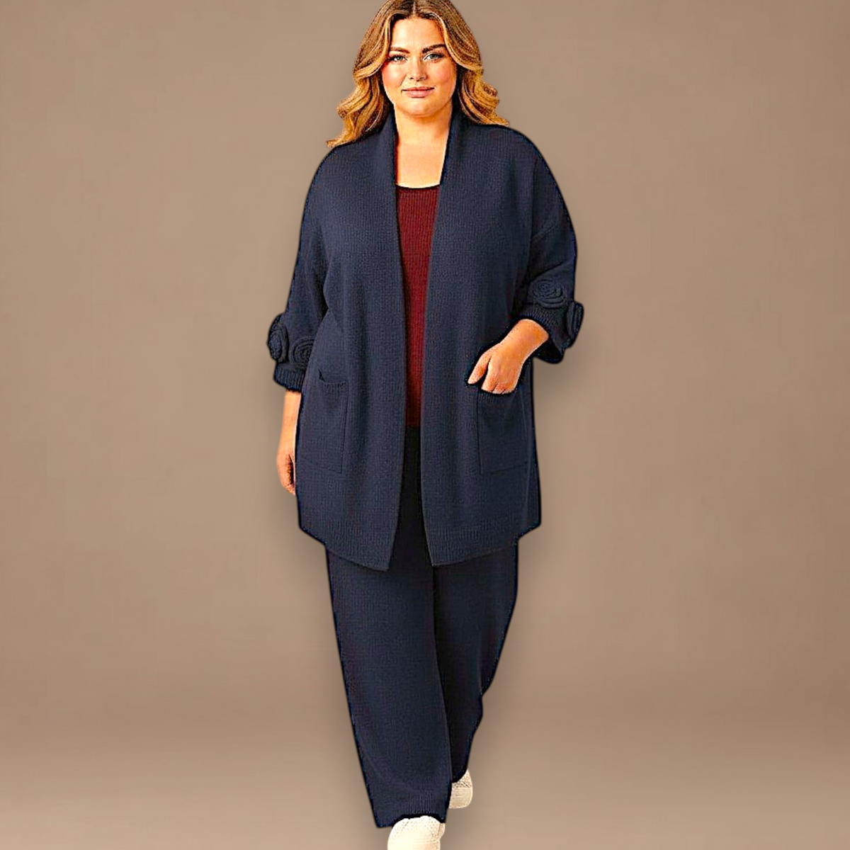 Maxi Cardigan effetto Lana Pedra