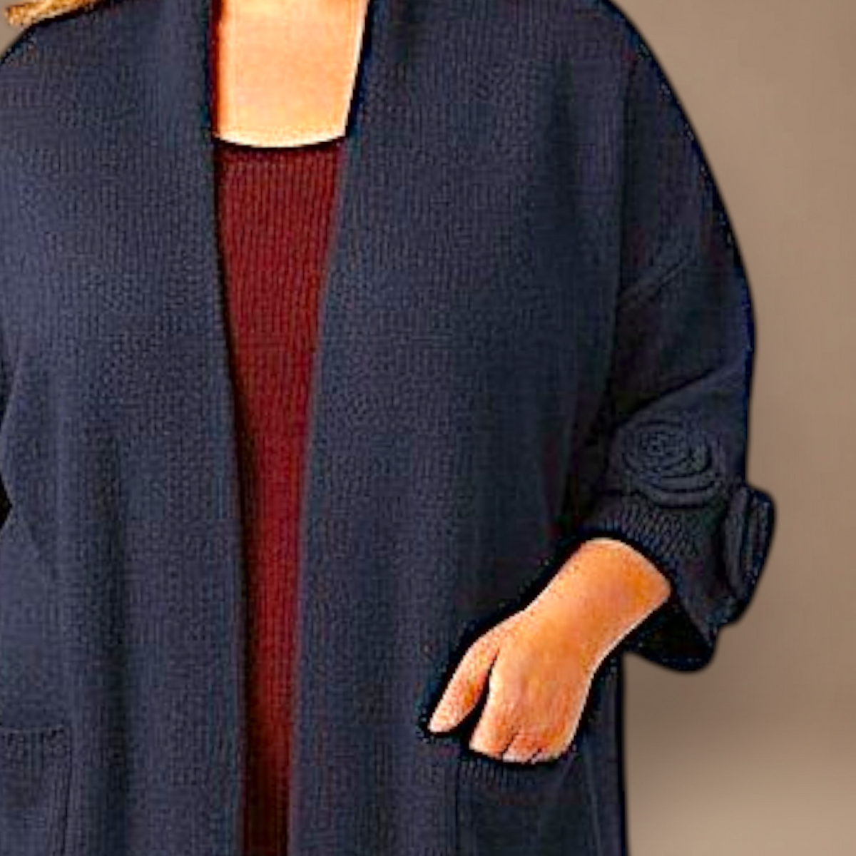 Maxi Cardigan effetto Lana Pedra