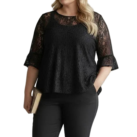 Maxi Maglia Trasparente in Pizzo Elasticizzato Sandra