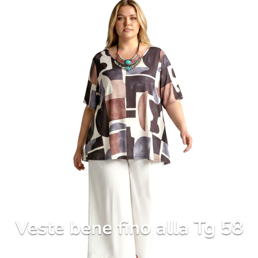 Maxi Maglia  Taglie Forti Elasticizzata Fabrizia