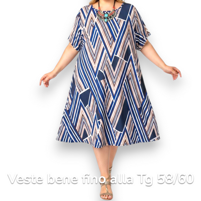 Maxi Abito in Crepe Fantasia Scelly