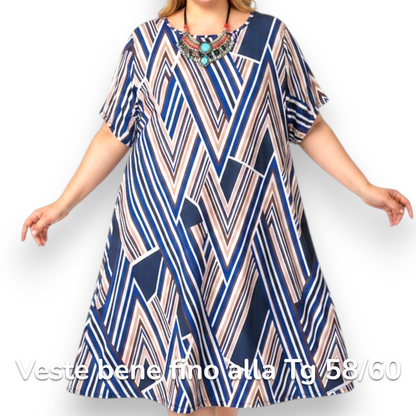 Maxi Abito in Crepe Fantasia Scelly
