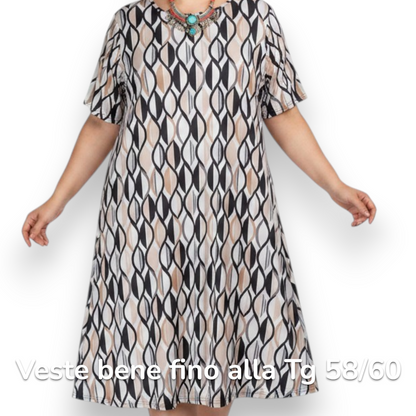 Maxi Abito in Crepe Fantasia Senia