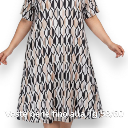 Maxi Abito in Crepe Fantasia Senia