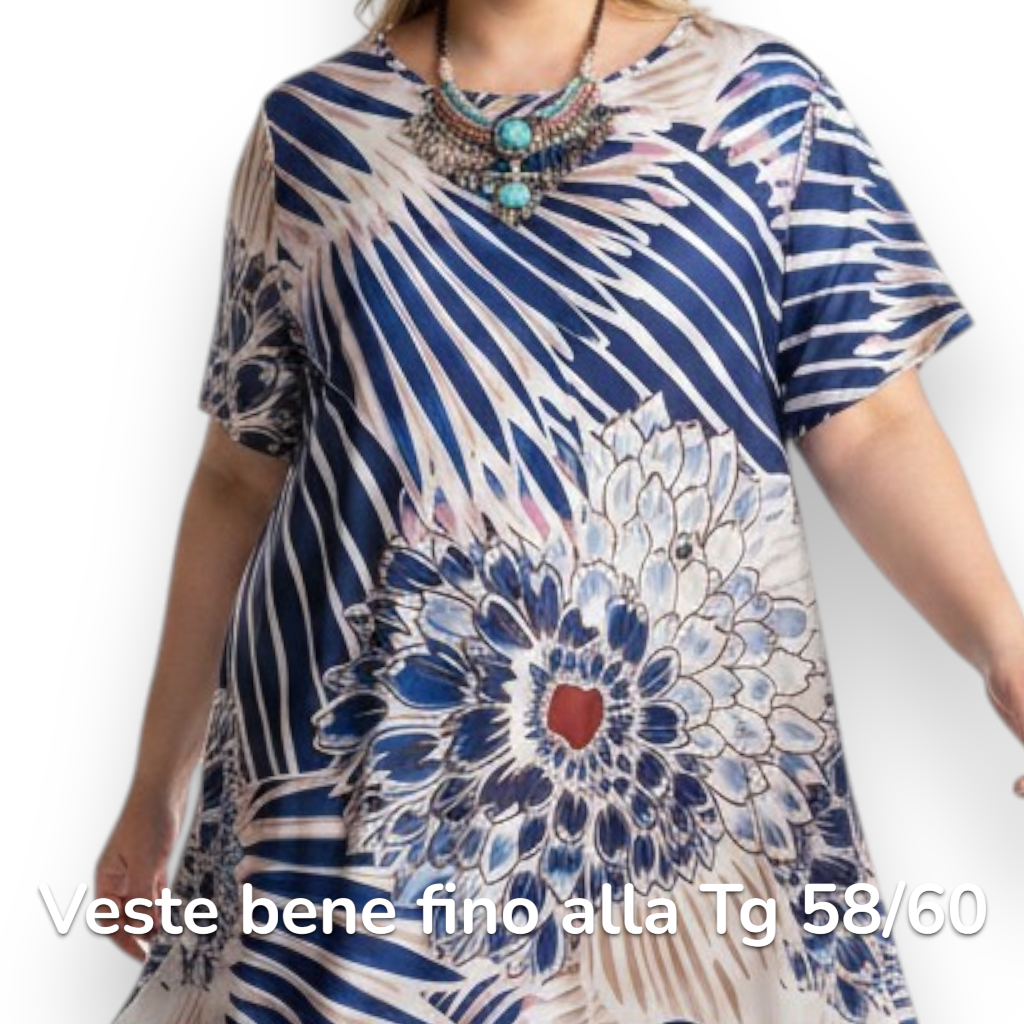 Maxi Abito in Crepe Fantasia Sandy