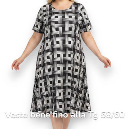 Maxi Abito in Crepe Fantasia Sally