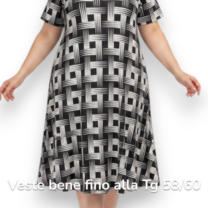Maxi Abito in Crepe Fantasia Sally