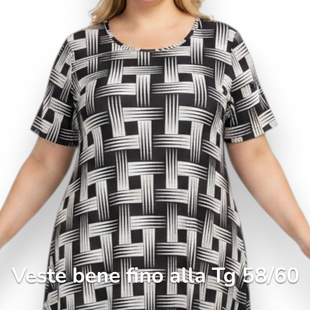 Maxi Abito in Crepe Fantasia Sally