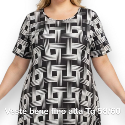 Maxi Abito in Crepe Fantasia Sally