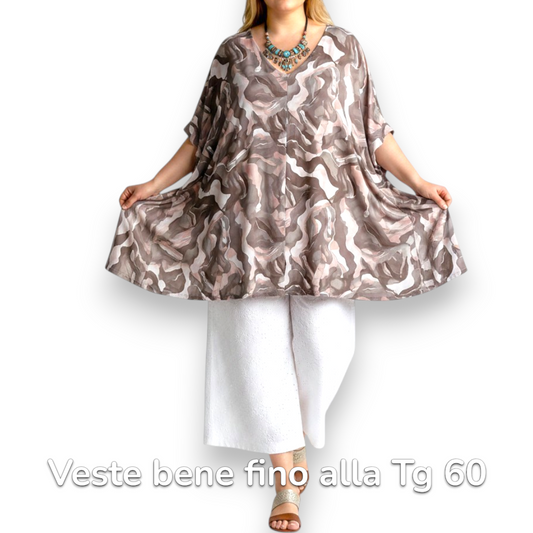 Maxi Maglia  Taglie Forti Elasticizzata Rosetta