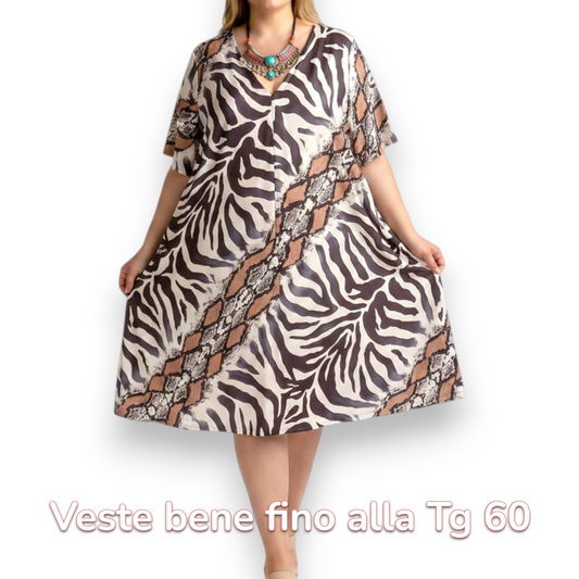 Maxi Maglia/Abito in Crepe Fantasia Sara