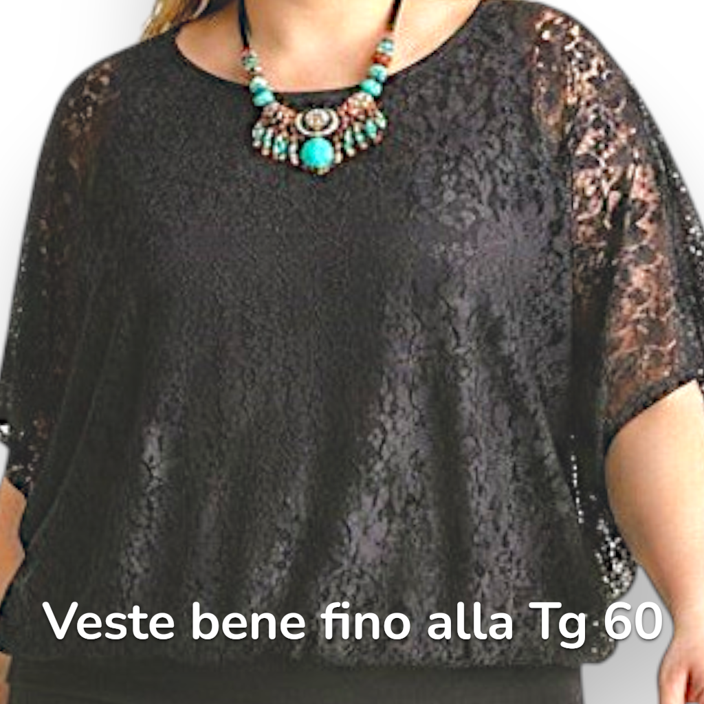 Maxi Maglia in Pizzo e Viscosa Dolly