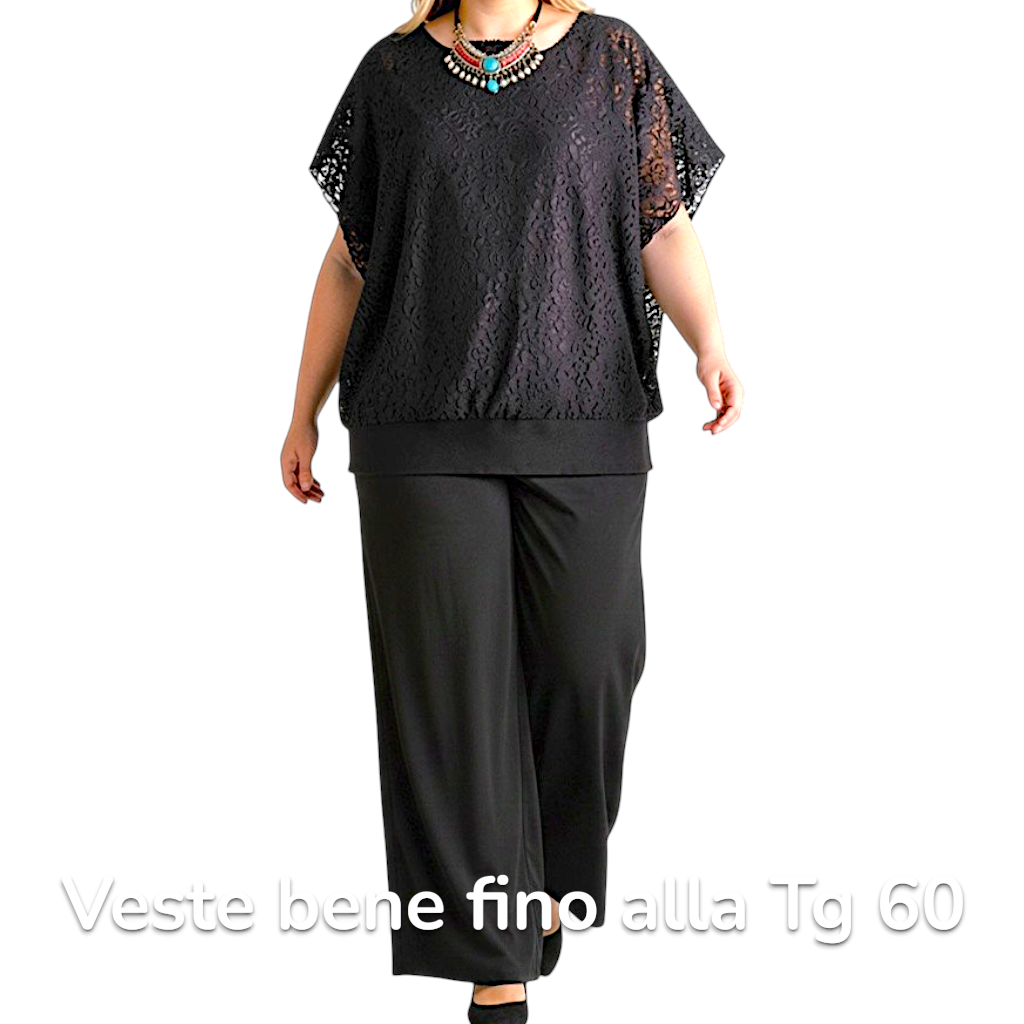 Maxi Maglia in Pizzo e Viscosa Dolly