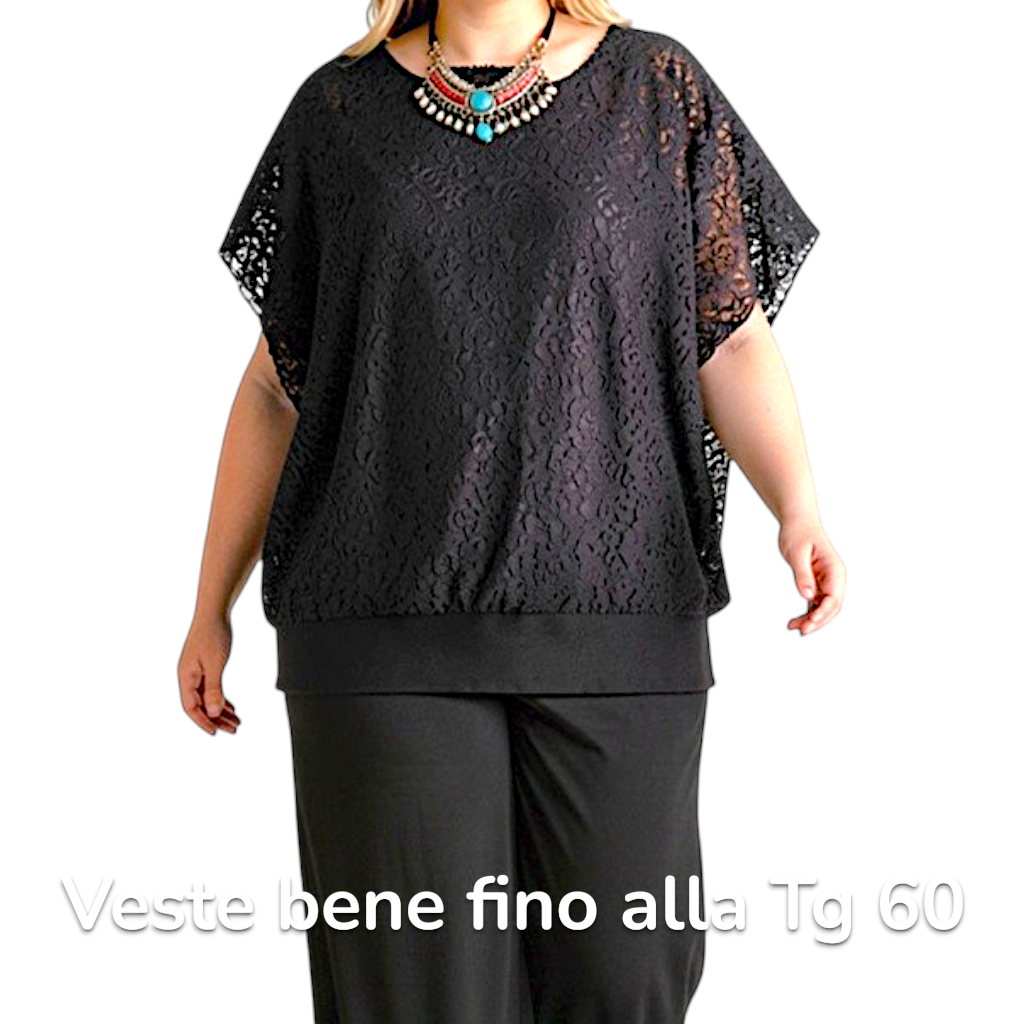 Maxi Maglia in Pizzo e Viscosa Dolly