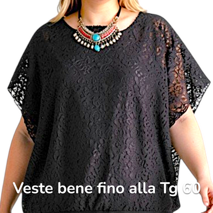 Maxi Maglia in Pizzo e Viscosa Dolly