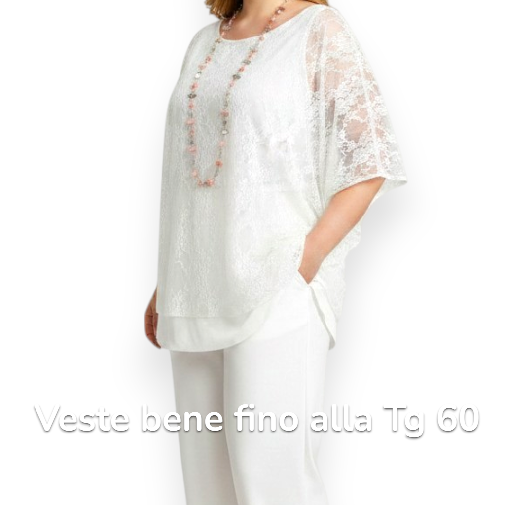Maxi Maglia in Pizzo e Viscosa Doria