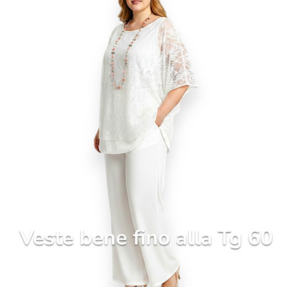 Maxi Maglia in Pizzo e Viscosa Doria