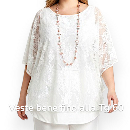 Maxi Maglia in Pizzo e Viscosa Doria